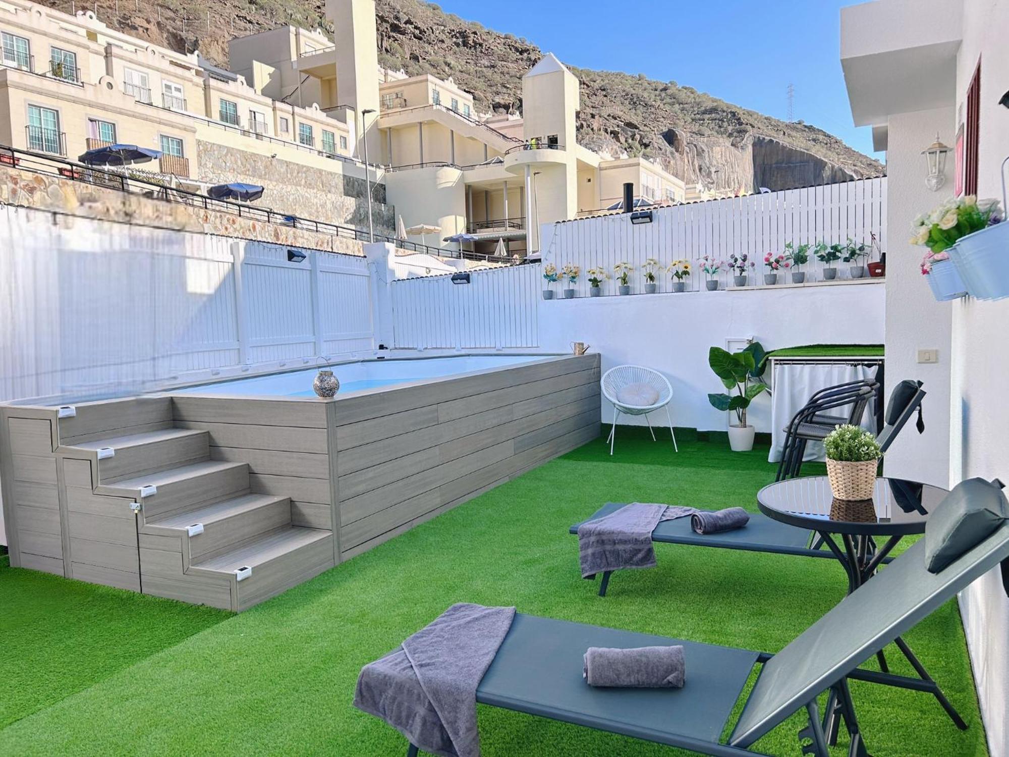 Big Villa Puerto Rico With Heated Saltwater Jacuzzi Pool & Bbq & Private Parking Puerto Rico (Gran Canaria) Exterior foto